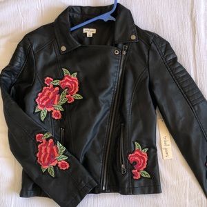 Floral Leather Jacket